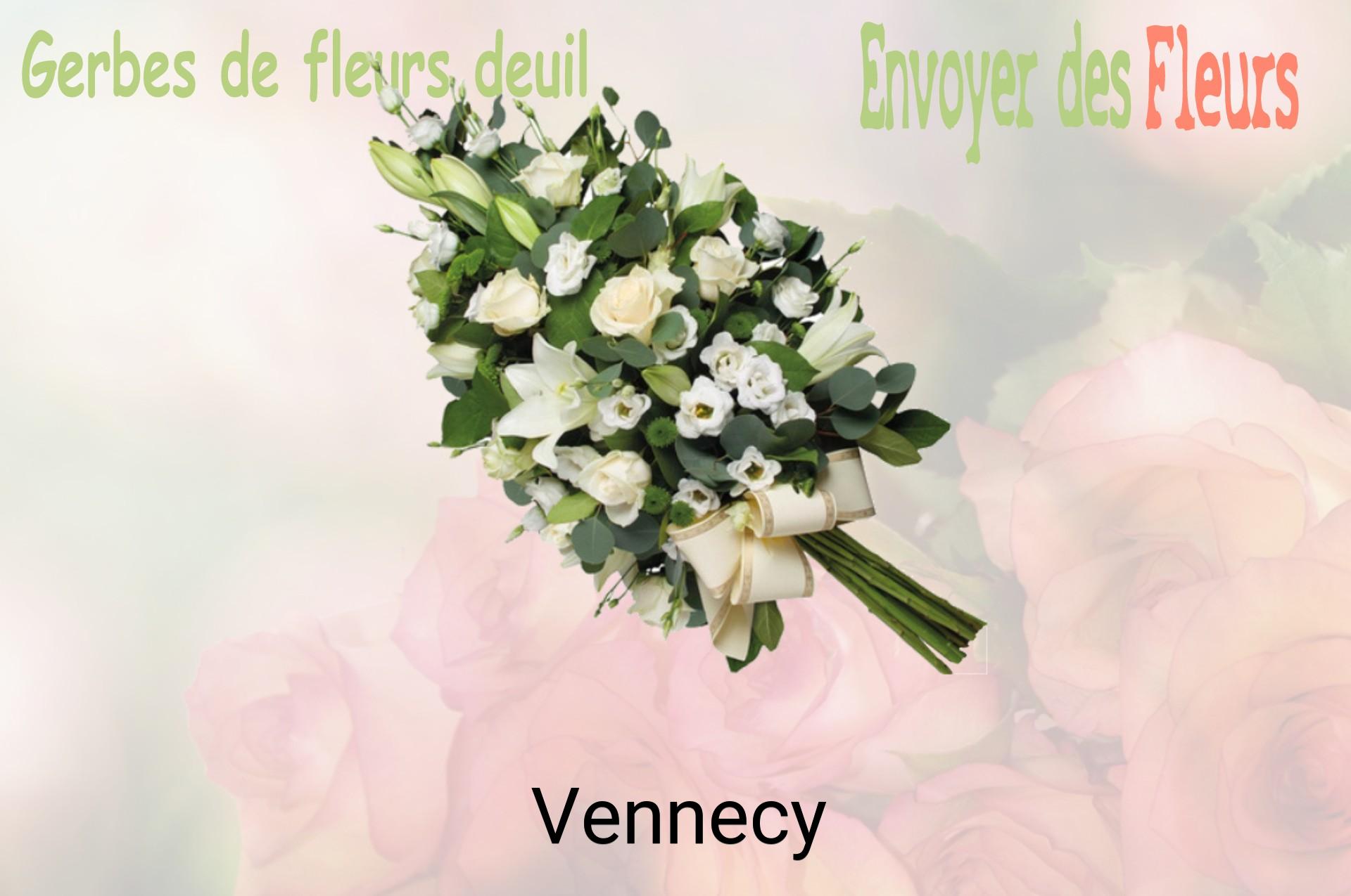 Gerbe de fleurs de deuil livrée à Vennecy